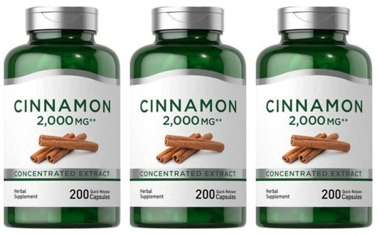 Cinnamon 2000mg Bark 3X200Caps Naturally Occurring Antioxidants