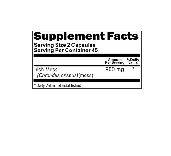 Irish Moss 900mg 90Caps Chrondus crispus
