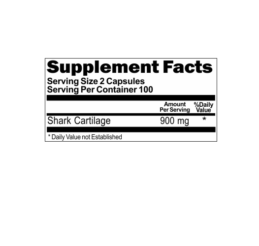 Shark Cartilage 900mg 200 caps by Vitamins Because