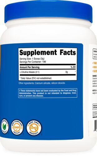 Nutricost Pure L-Citrulline Malate 3000mg (2:1) 600 Non GMO/Gluten Free