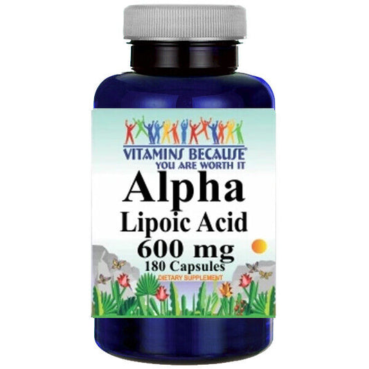 Alpha Lipoic Acid 600mg per Serving180 Caps Highest Potency/USDA Facility