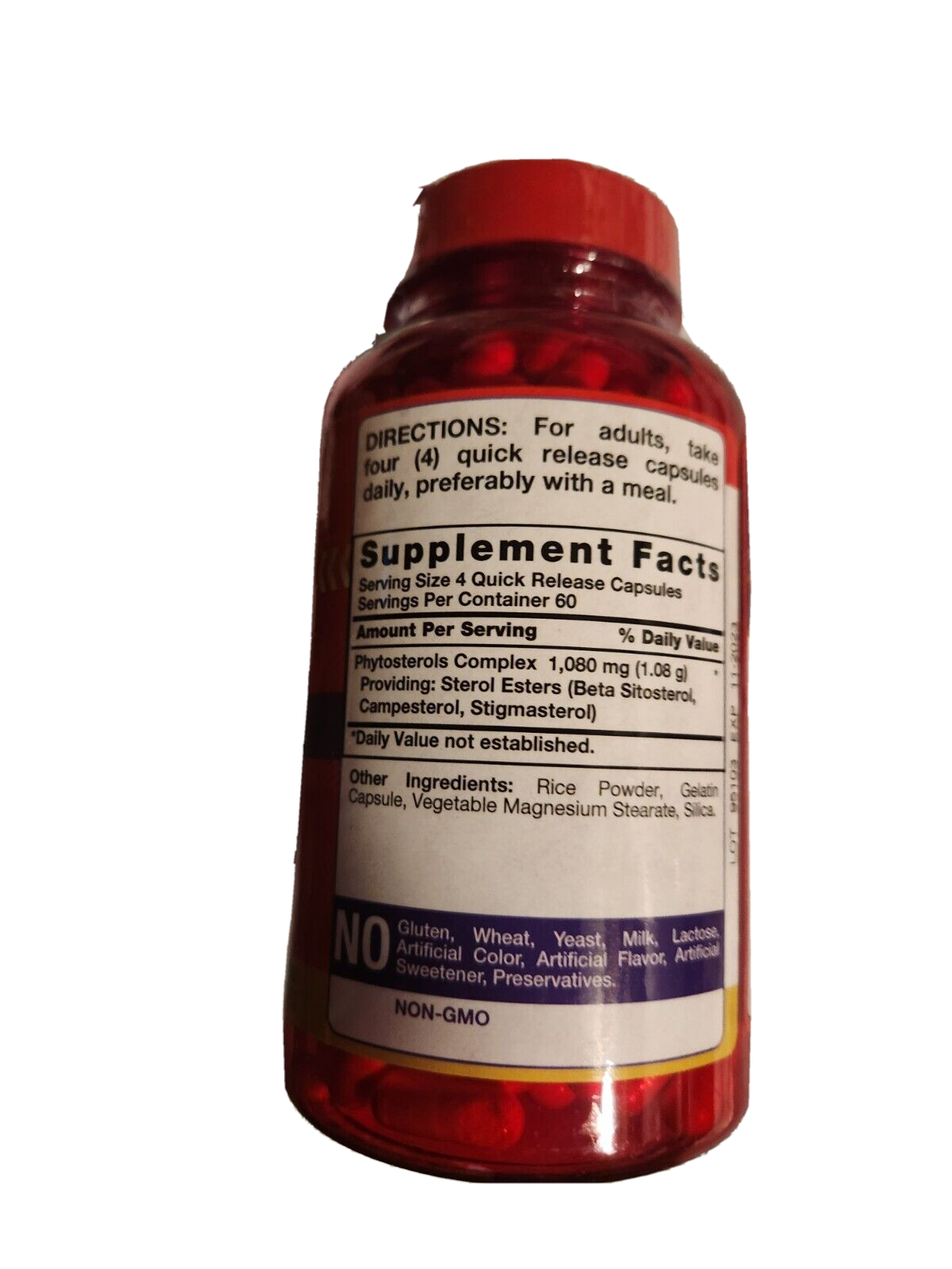 Plant Sterols 1080mg Complex w/ Beta Sitosterol (per serving) 240 caps