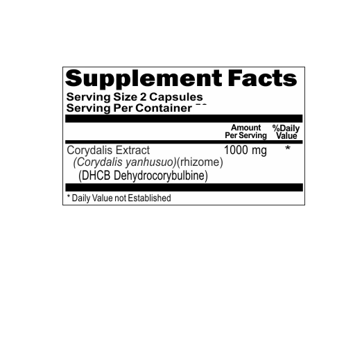 Corydalis Extract DHCB 1000mg 3X200 Caps USA made