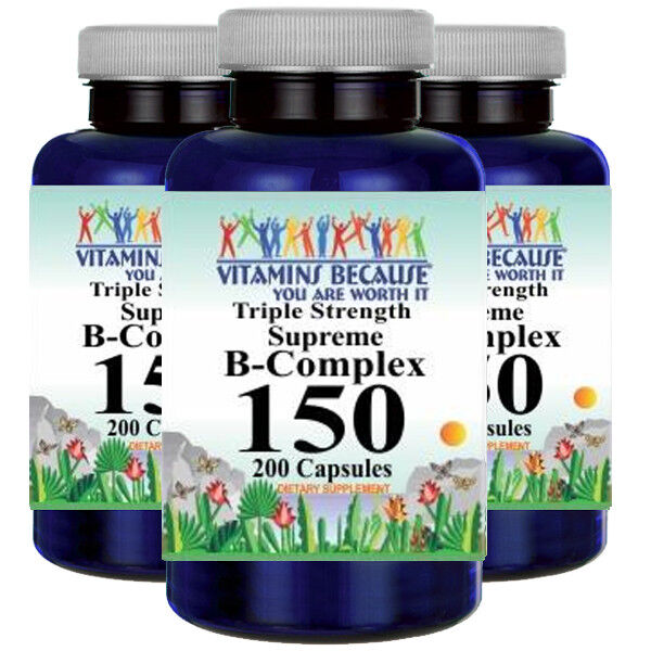 Vitamin B - 150 Complex Supreme Triple Strength 3X200 Caps Inositol/Choline
