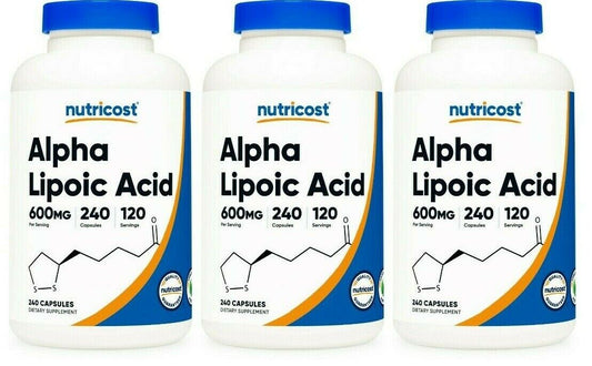 Alpha Lipoic Acid 600mg (ALA) Per Serving 3X240 Caps