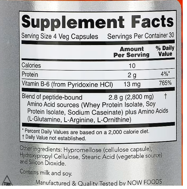 Now Foods Amino Complete 2X120 L-Tryptophan/L-Arginine/L-Ornithine/L-Glutamine