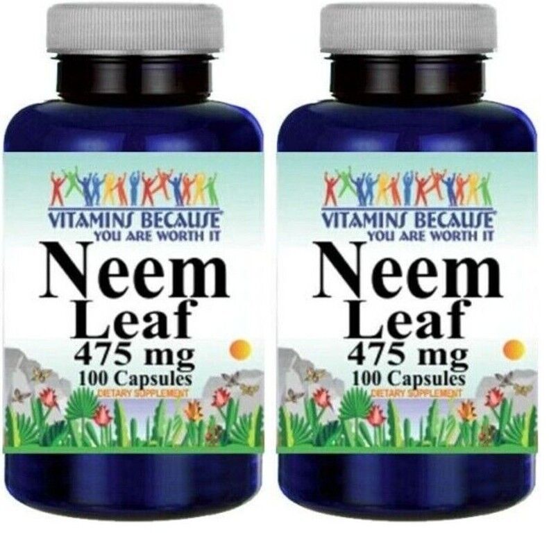 Neem Leaf 475mg Blood Sugar Support 2X100 Caps Neem 950mg per 2 Caps Azadirachta