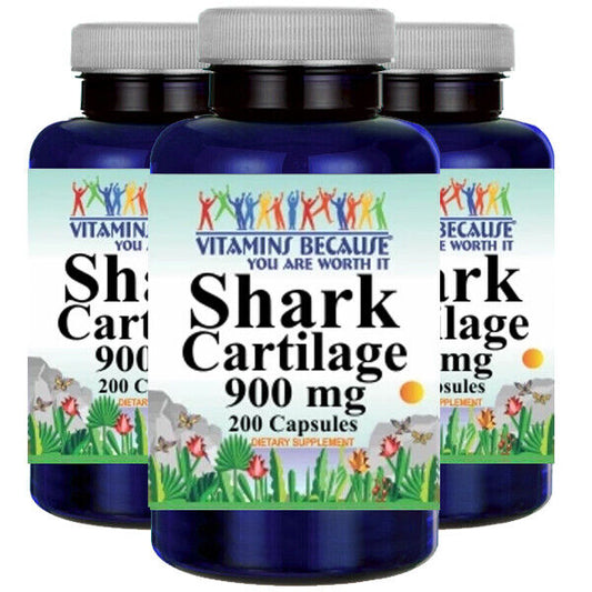Shark Cartilage 900mg 3X200 caps by Vitamins Because