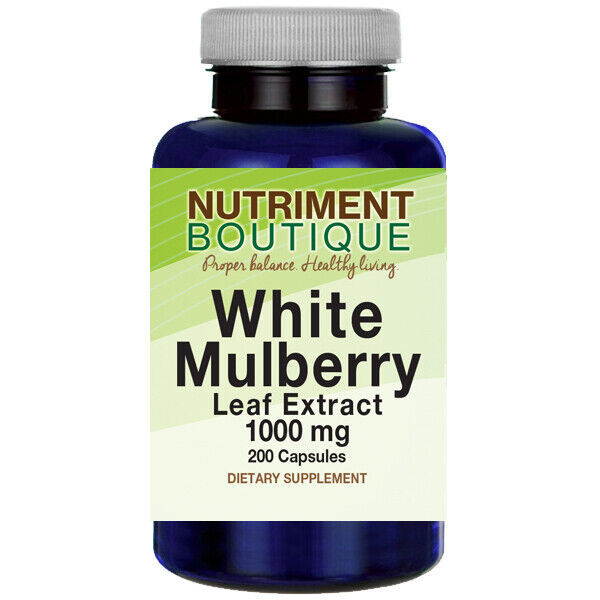White Mulberry Leaf Extract 1000mg 200 Caps Naturally Contains Quercetin