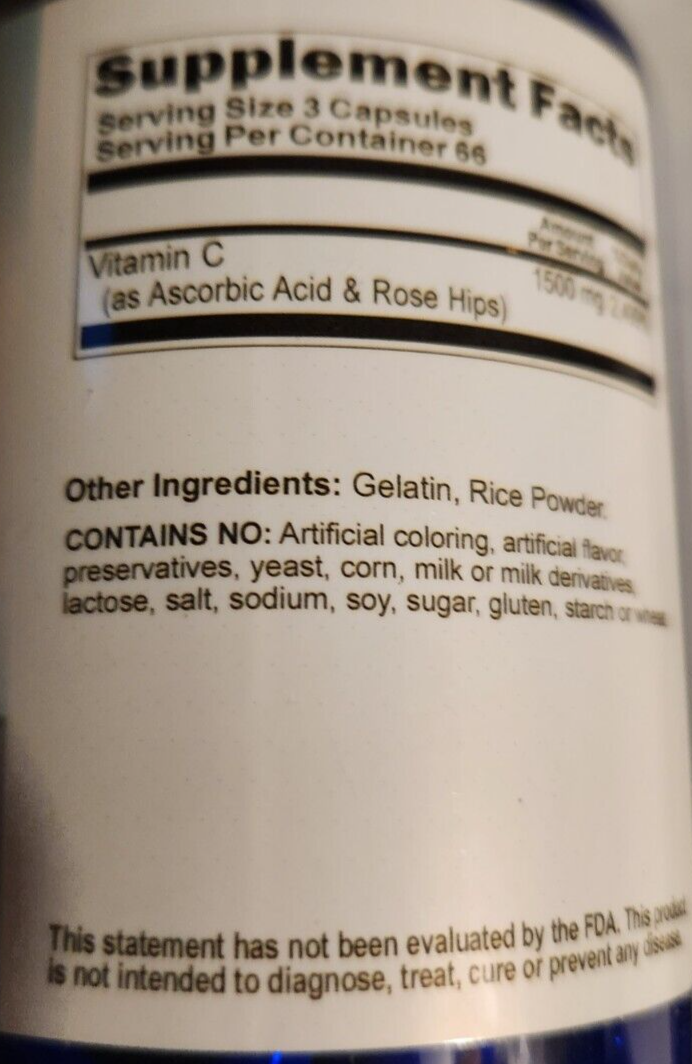 Vitamin C-1500mg with Rose Hips Time Release 200 Caps