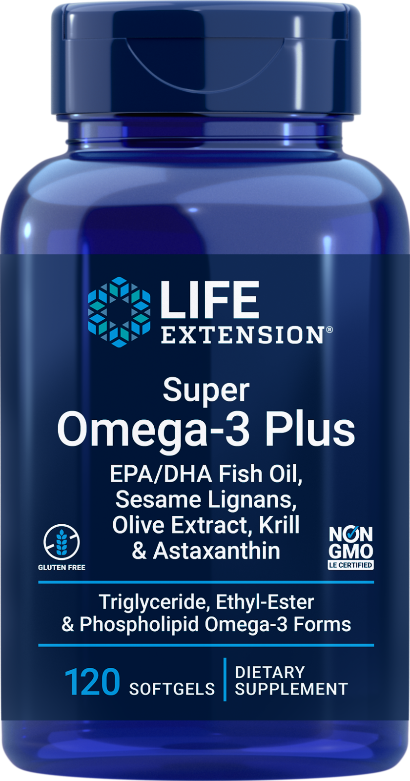 Life Extension Super Omega-3 EPA/DHA Krill/Astaxanthin/Olive Extract 120gels