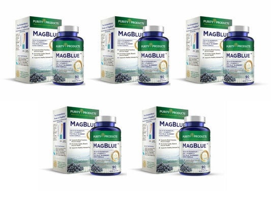 Purity Products MagBlue Magnesium Bisglycinate/TRAACS/Vitamin D/Zinc 5X90 Tabs