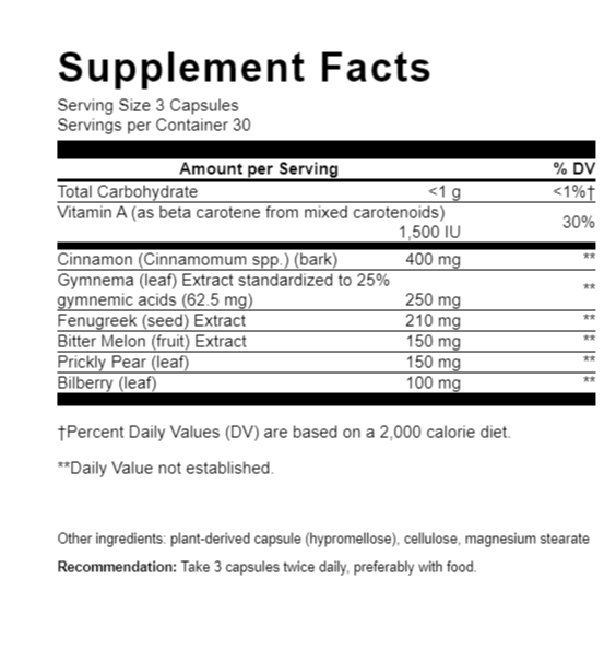 Nature's Way Blood Sugar Manager Herb Metabolism Blend Gymnema/Cinnamon 90 caps