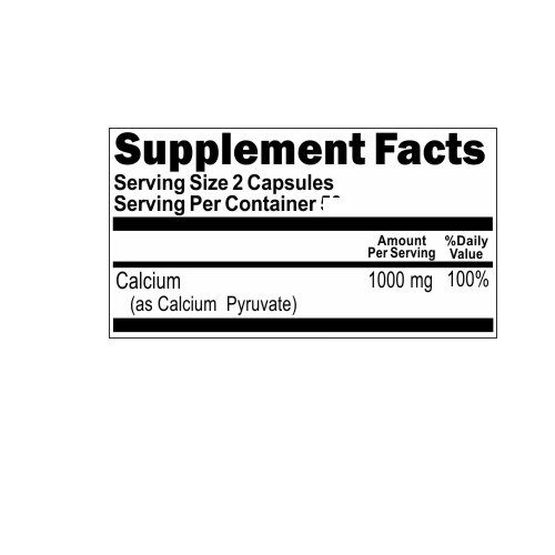 Pyruvate 1000mg 5X200caps (from Calcium) by Vitamins Because