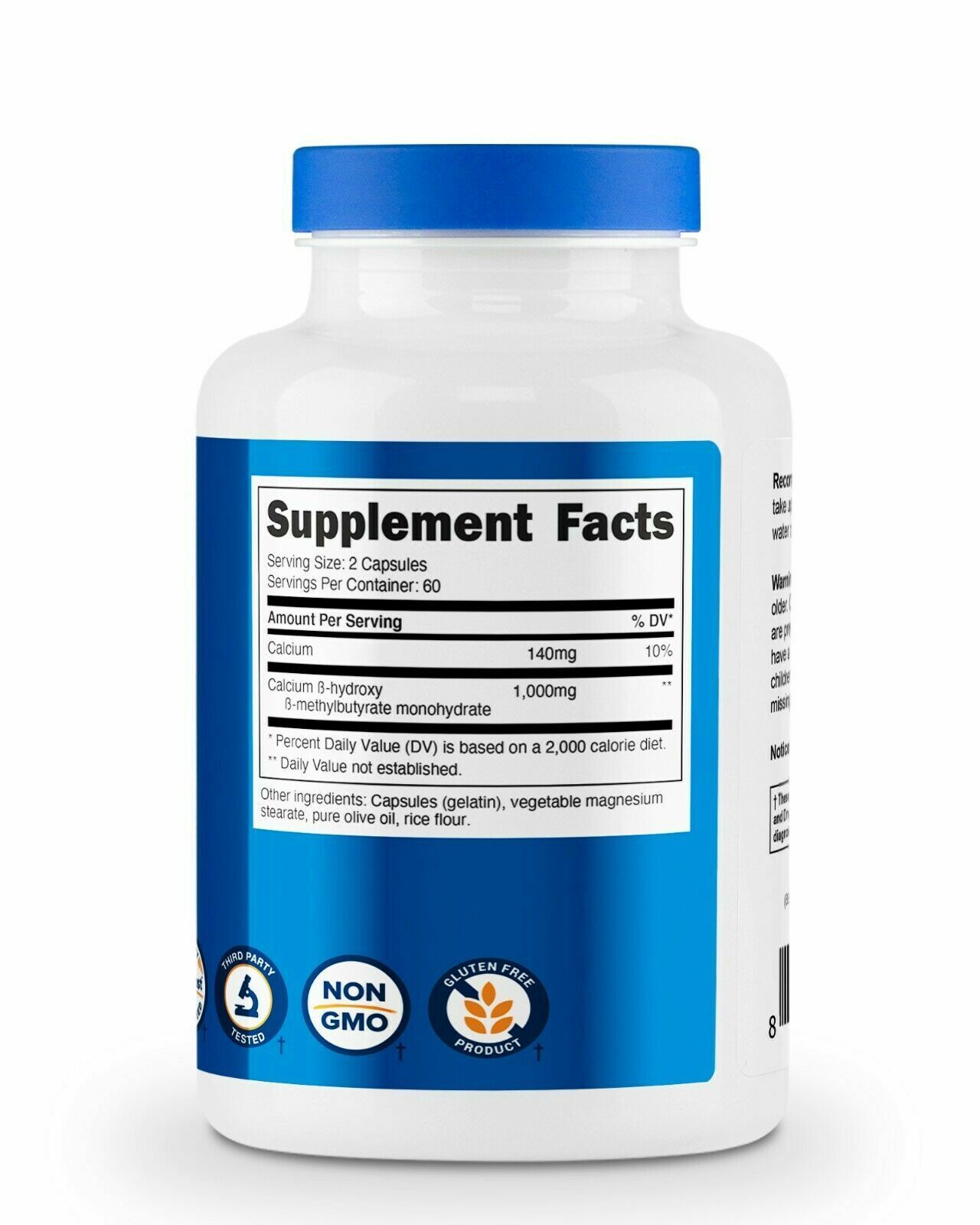 HMB 1000mg (Beta-Hydroxy Beta-Methylbutyric) 3X120 Caps Amino Acid Nutricost