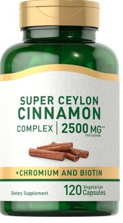Super Ceylon Cinnamon Complex w/Chromium & Biotin 2500mg 120Caps Chromium 800mcg