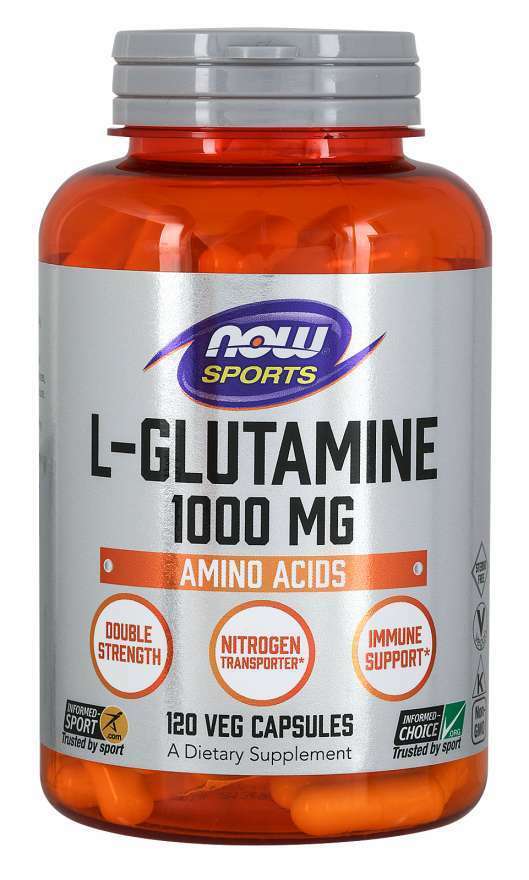 NOW Foods L-Glutamine 1000mg 120 Caps, Amino Acid Kosher/Vegan/Non-GMO