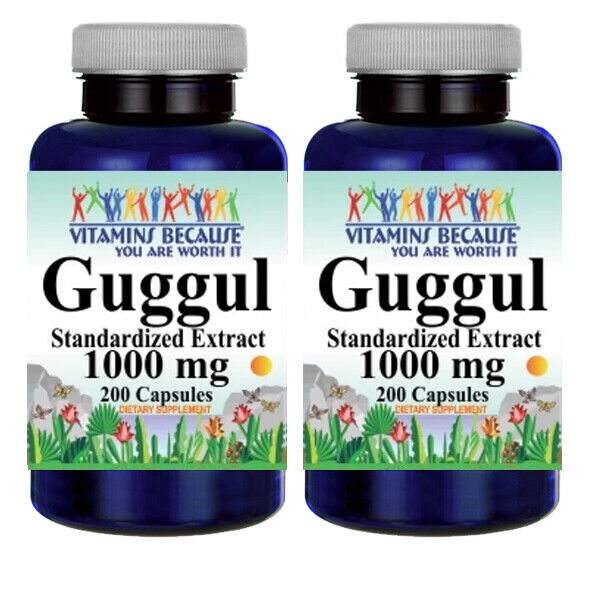 Guggul Standardized Extract 1000mg 2X200Caps Standardized to 5% Guggelsterones
