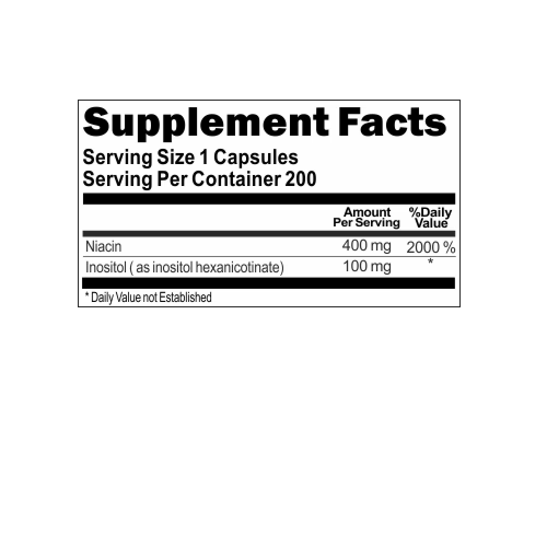 Flush-Free Niacin 500mg Inositol Hexanicotinate 2X200 Vitamin B3 Nicotinamide