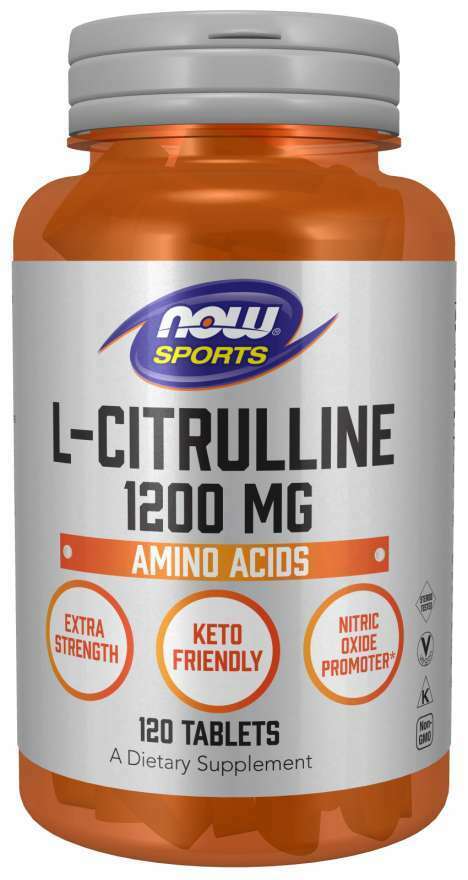Now Sports L-Citrulline 1200mg Amino Acid 120tabs Nitric Oxide + Vegan/Kosher