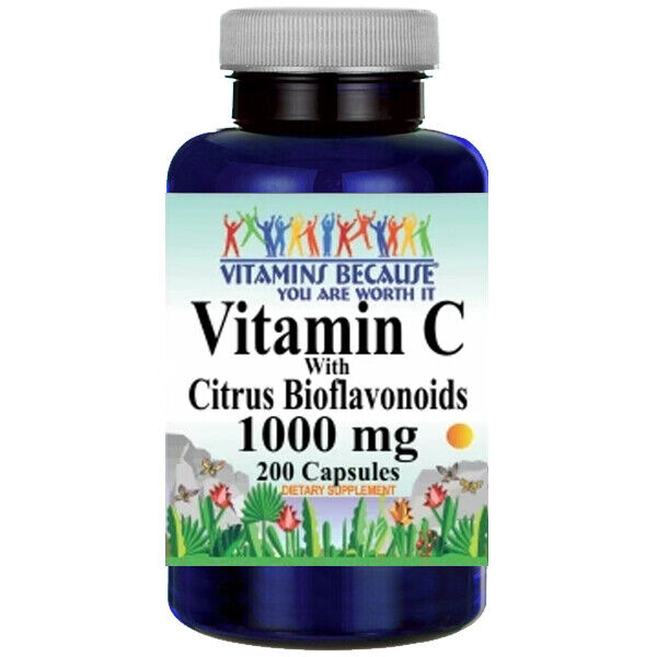 Vitamin C with Citrus Bioflavonoids 1000mg 200 Caps Vitamin C as Ascorbic Acid