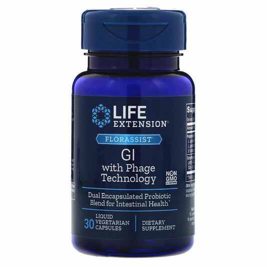 FLORASSIST GI with Phage Technology Life Extension  30 caps Ultimate Probiotic