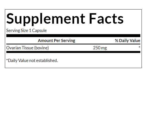 Raw Ovarian Glandular 250 mg 3X60 Caps