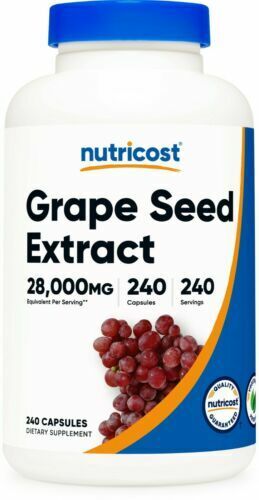 Grape Seed Extract 28,000mg, 240 Caps Non GMO/Vegeterian/Gluten Free Polyphenols
