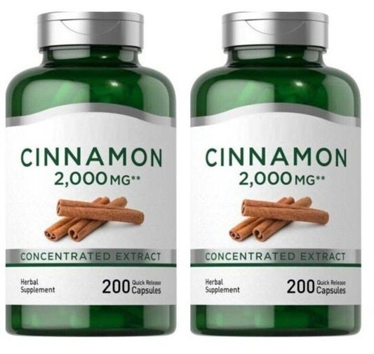Cinnamon 2000mg Bark 2X200Caps Naturally Occurring Antioxidants
