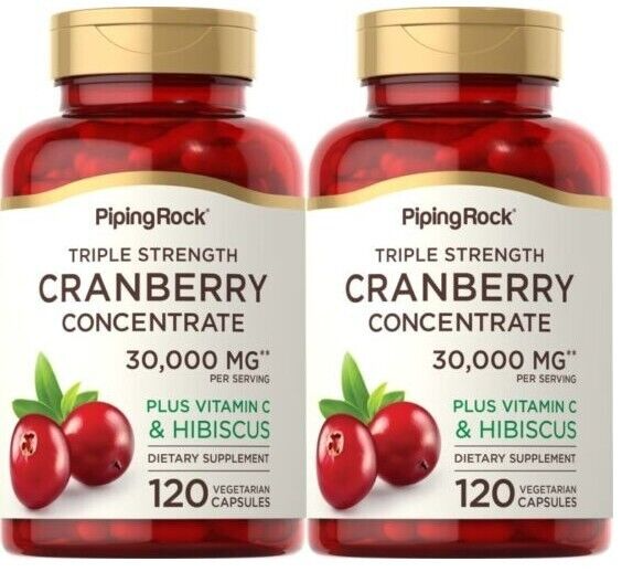 Ultra Triple Strength Cranberry 30,000mg Plus Vitamin C and Hibiscus 2X120 Caps