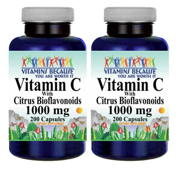 Vitamin C with Citrus Bioflavonoids 1000mg 2X200 Caps Vitamin C as Ascorbic Acid