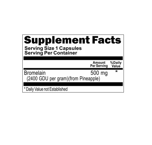 Bromelain 500mg 2400GDU per gram from Pineapple 180 Caps