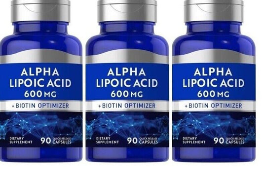 Alpha Lipoic Acid 600mg plus Biotin Optimizer 3X90 Caps Piping