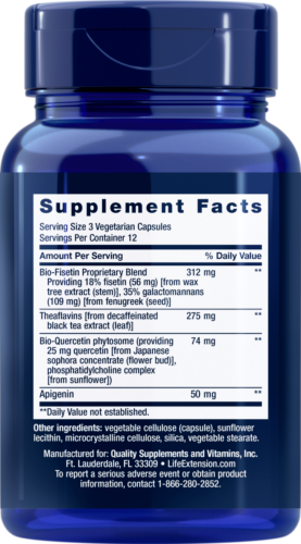 Life Extension Senolytic Activator Bio-Quercetin/Theaflavin/Fisetin Formula 3X36