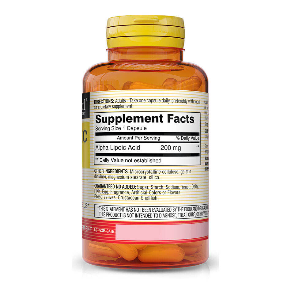 Alpha-Lipoic Acid 200mg 60 Caps Mason Natural