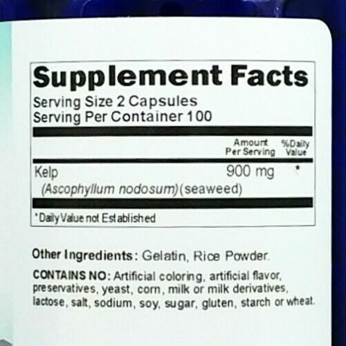 Sea Kelp 900mg 5X200 Caps Thyroid Support VB Seaweed