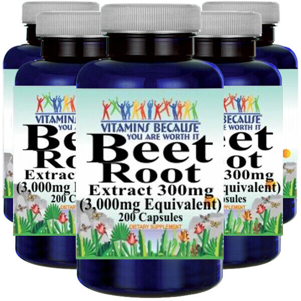 Beet Root Extract 3000mg 5X200 caps Beta vulgaria