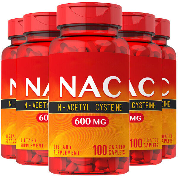 N-Acetyl Cysteine (NAC) 600 mg 5X100Caps or 2X250 Convert to Glutathione NON GMO