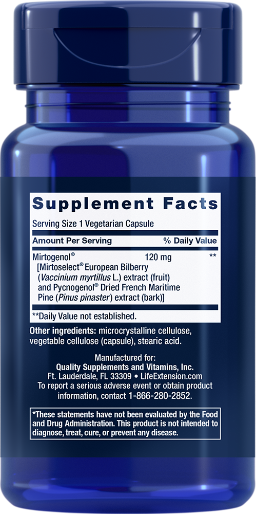 Life Extension Eye Pressure Support with Mirtogenol® – 5x30 Caps | Bilberry & Pycnogenol