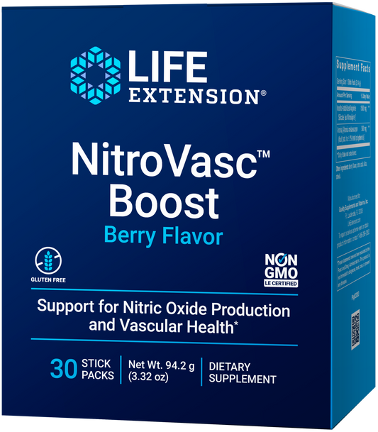 NitrovVasc Boost Life Extension Arginine 1500mg/Aronia 500mg Nitric Oxide NOX
