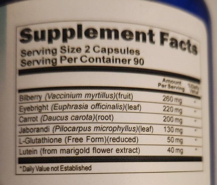 Macular Advantage Seniors Eye Care Lutein 40mg/L-Glutathione/Billberry 180Caps