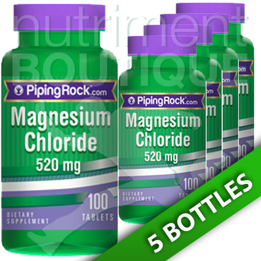 Magnesium Chloride 520 mg 5X100 Tabs by Piping Rock