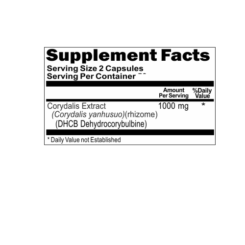 Corydalis Extract DHCB 1000mg 2X200 Caps USA made