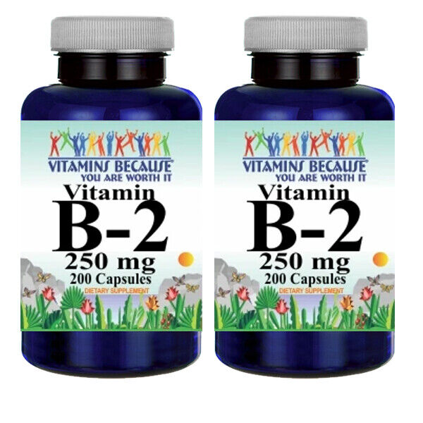 Vitamin B-2 250mg 2X200 Caps Riboflavin