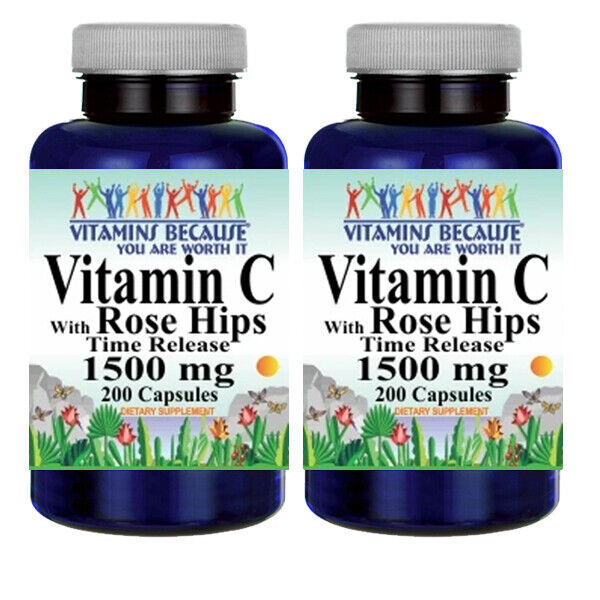 Vitamin C-1500mg with Rose Hips Time Release 2X200 Caps