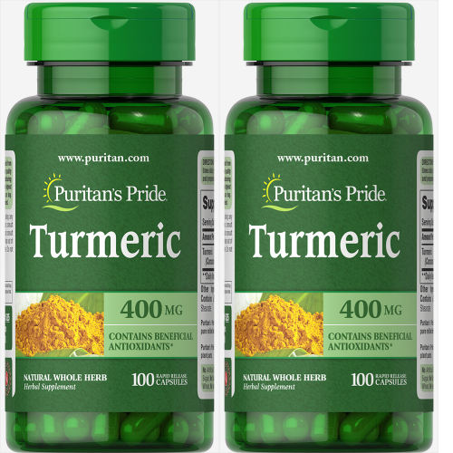 Turmeric 400 mg 2X100 or 1X200 Capsules - Curcuma longa Puritan's Pride