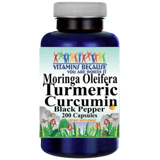 Turmeric Curcumin 2000mg with Moringa Oleifera 5000mg Black Pepper 200 Caps