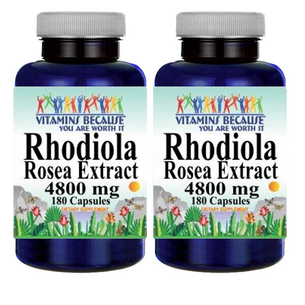 Rhodiola Rosea Root Extract High Potency 4800mg 2X180 Caps