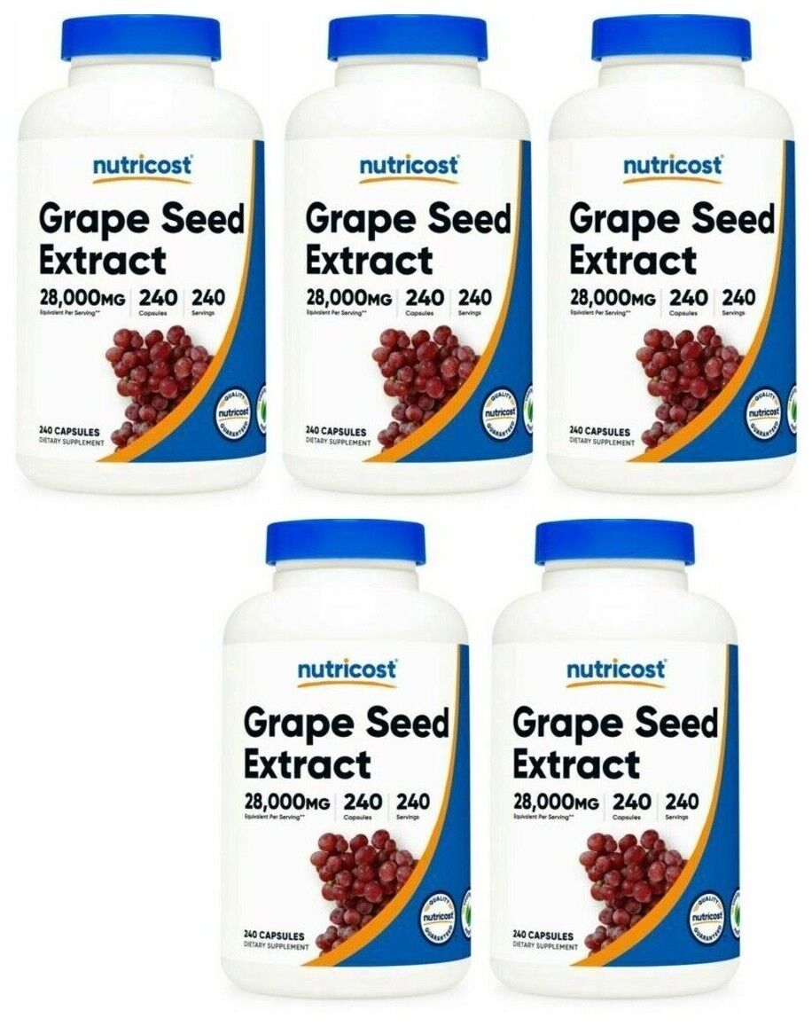 Grape Seed Extract 28,000mg 5X240Caps Non GMO/Vegeterian/Gluten Free Polyphenols