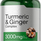 Turmeric Curcumin Ginger Complex 3000mg 60gels Black Pepper Non GMO/Gluten Free